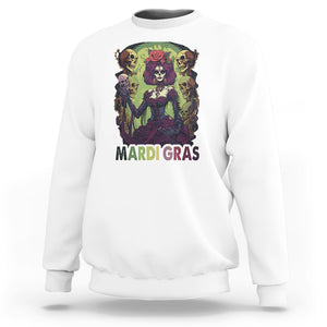 Mardi Gras Sweatshirt Voodoo Queen Skeleton Witch Creepy Skull TS09 White Printyourwear