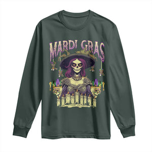 Mardi Gras Long Sleeve Shirt Voodoo Queen Creepy Doll TS09 Dark Forest Green Print Your Wear