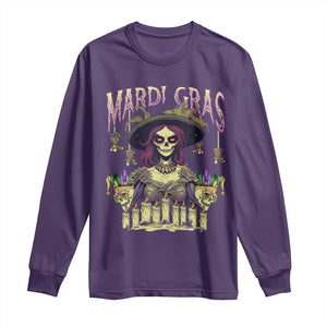 Mardi Gras Long Sleeve Shirt Voodoo Queen Creepy Doll TS09 Purple Print Your Wear