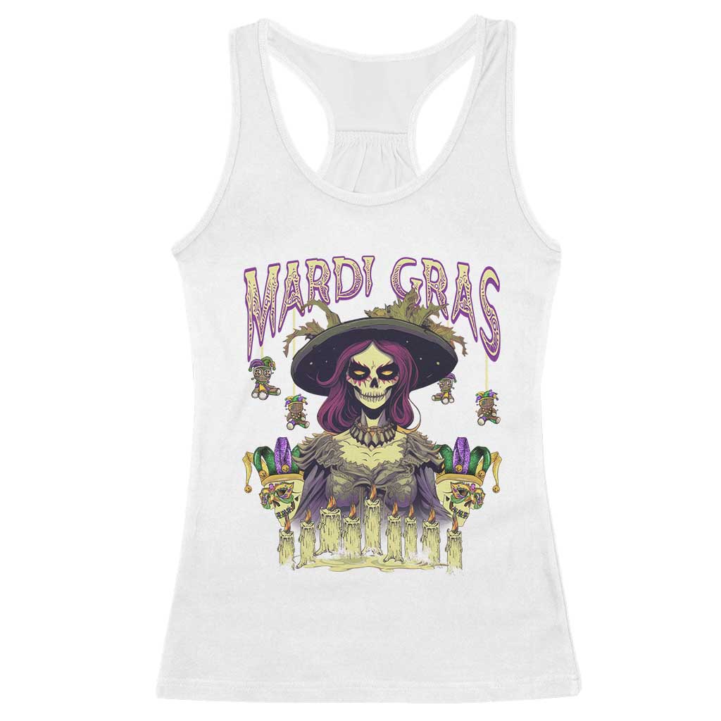 Mardi Gras Racerback Tank Top Voodoo Queen Creepy Doll TS09 White Print Your Wear