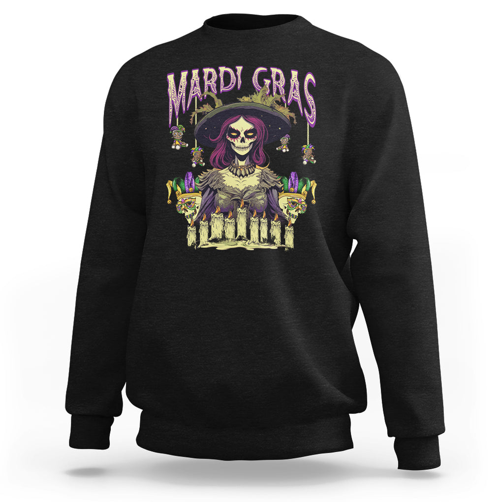 Mardi Gras Sweatshirt Voodoo Queen Creepy Doll TS09 Black Printyourwear