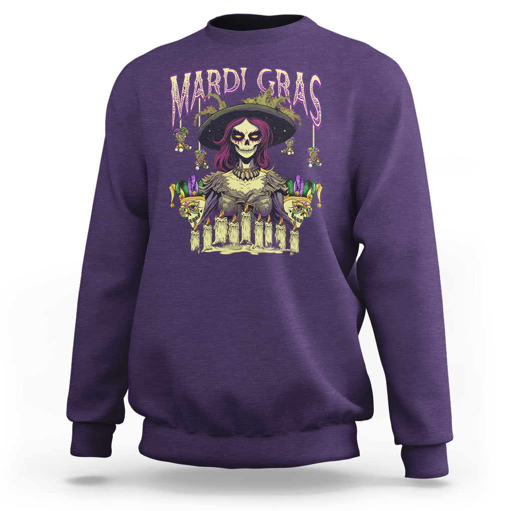 Mardi Gras Sweatshirt Voodoo Queen Creepy Doll TS09 Purple Printyourwear