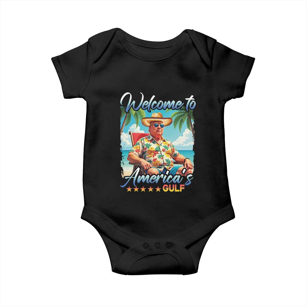 Funny Trump Baby Onesie Welcome To America's Gulf Beach Sarcastic Satirical TS09 Black Print Your Wear