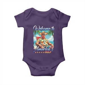 Funny Trump Baby Onesie Welcome To America's Gulf Beach Sarcastic Satirical TS09 Purple Print Your Wear