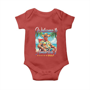 Funny Trump Baby Onesie Welcome To America's Gulf Beach Sarcastic Satirical TS09 Red Print Your Wear