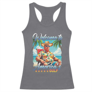 Funny Trump Racerback Tank Top Welcome To America's Gulf Beach Sarcastic Satirical TS09 Charcoal Print Your Wear