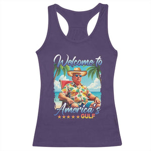 Funny Trump Racerback Tank Top Welcome To America's Gulf Beach Sarcastic Satirical TS09 Purple Print Your Wear