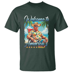 Funny Trump T Shirt Welcome To America's Gulf Beach Sarcastic Satirical TS09 Dark Forest Green Print Your Wear