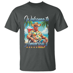 Funny Trump T Shirt Welcome To America's Gulf Beach Sarcastic Satirical TS09 Dark Heather Print Your Wear