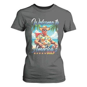 Funny Trump T Shirt For Women Welcome To America's Gulf Beach Sarcastic Satirical TS09 Dark Heather Print Your Wear