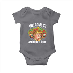 Funny Trump Baby Onesie Welcome To America's Gulf Sombrero Mexico TS09 Charcoal Print Your Wear