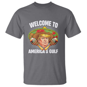 Funny Trump T Shirt Welcome To America's Gulf Sombrero Mexico TS09 Charcoal Print Your Wear