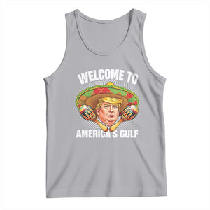 Funny Trump Tank Top Welcome To America's Gulf Sombrero Mexico TS09 Athletic Heather Print Your Wear