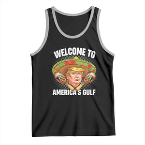 Funny Trump Tank Top Welcome To America's Gulf Sombrero Mexico TS09 Black Athletic Heather Print Your Wear