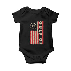 Trump 47 Baby Onesie Gulf Of USA American Flag TS09 Black Print Your Wear