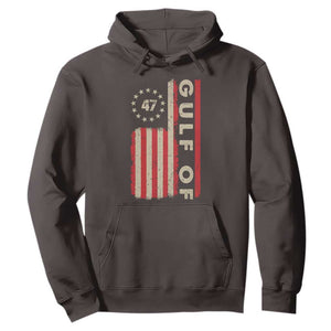 Trump 47 Hoodie Gulf Of USA American Flag TS09 Dark Chocolate Print Your Wear