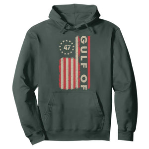 Trump 47 Hoodie Gulf Of USA American Flag TS09 Dark Forest Green Print Your Wear