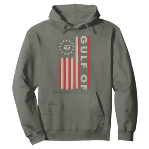 Trump 47 Hoodie Gulf Of USA American Flag TS09 Military Green Print Your Wear