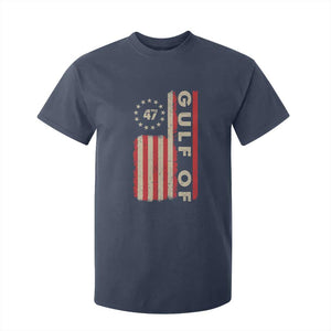 Trump 47 T Shirt For Kid Gulf Of USA American Flag TS09 Navy Print Your Wear