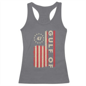 Trump 47 Racerback Tank Top Gulf Of USA American Flag TS09 Charcoal Print Your Wear