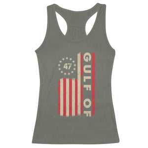 Trump 47 Racerback Tank Top Gulf Of USA American Flag TS09 Military Green Print Your Wear