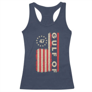 Trump 47 Racerback Tank Top Gulf Of USA American Flag TS09 Navy Print Your Wear