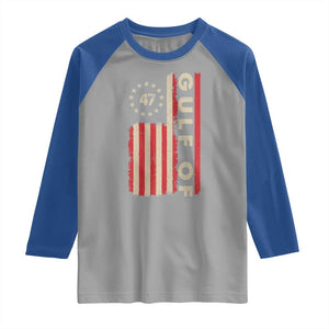 Trump 47 Raglan Shirt Gulf Of USA American Flag TS09 Sport Gray Royal Print Your Wear