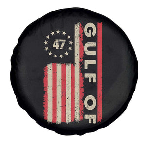 Trump 47 Spare Tire Cover Gulf of USA American Flag TS09 Print Your Wear