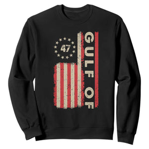 Trump 47 Sweatshirt Gulf Of USA American Flag TS09 Black Print Your Wear