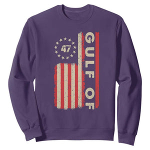 Trump 47 Sweatshirt Gulf Of USA American Flag TS09 Purple Print Your Wear