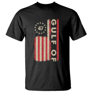 Trump 47 T Shirt Gulf Of USA American Flag TS09 Black Print Your Wear