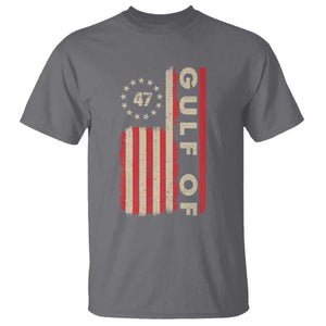 Trump 47 T Shirt Gulf Of USA American Flag TS09 Charcoal Print Your Wear