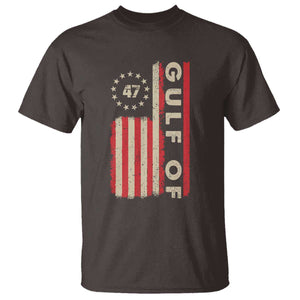 Trump 47 T Shirt Gulf Of USA American Flag TS09 Dark Chocolate Print Your Wear