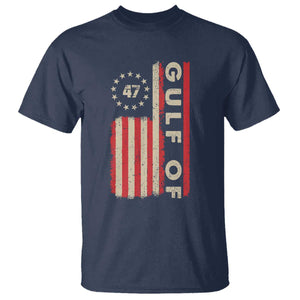 Trump 47 T Shirt Gulf Of USA American Flag TS09 Navy Print Your Wear