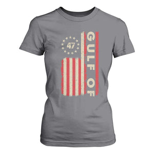 Trump 47 T Shirt For Women Gulf Of USA American Flag TS09 Charcoal Print Your Wear