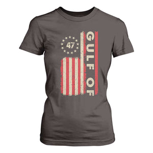 Trump 47 T Shirt For Women Gulf Of USA American Flag TS09 Dark Chocolate Print Your Wear