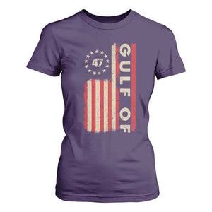 Trump 47 T Shirt For Women Gulf Of USA American Flag TS09 Purple Print Your Wear