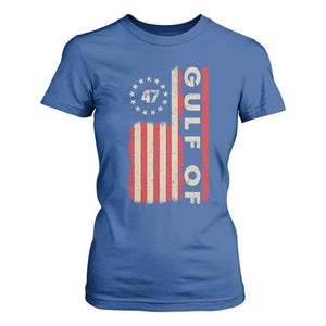 Trump 47 T Shirt For Women Gulf Of USA American Flag TS09 Royal Blue Print Your Wear