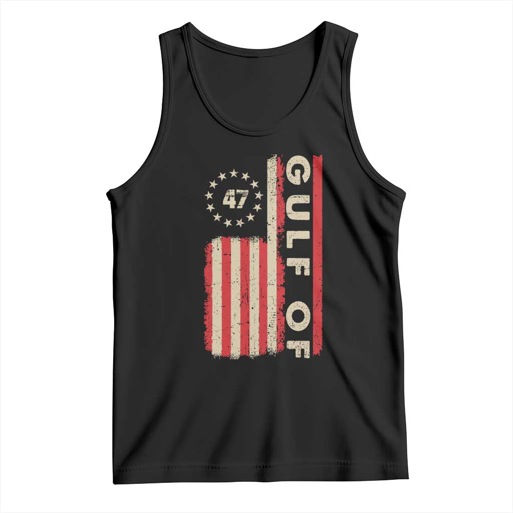 Trump 47 Tank Top Gulf Of USA American Flag TS09 Black Print Your Wear