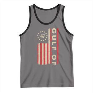 Trump 47 Tank Top Gulf Of USA American Flag TS09 Deep Heather Black Print Your Wear