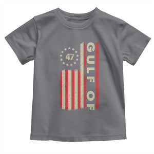 Trump 47 Toddler T Shirt Gulf Of USA American Flag TS09 Charcoal Print Your Wear