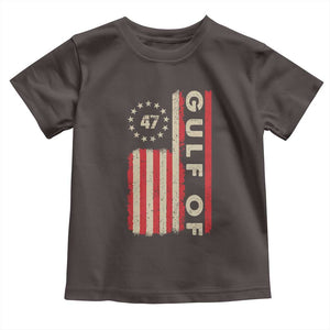 Trump 47 Toddler T Shirt Gulf Of USA American Flag TS09 Dark Chocolate Print Your Wear