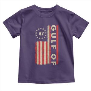 Trump 47 Toddler T Shirt Gulf Of USA American Flag TS09 Purple Print Your Wear