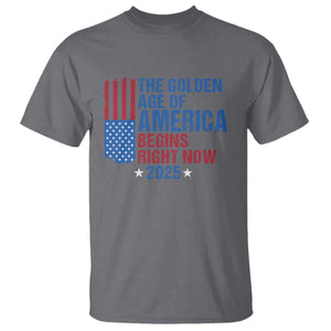 Trump 2025 T Shirt The Golden Age Of America Begins Right Now TS09 Charcoal Print Your Wear