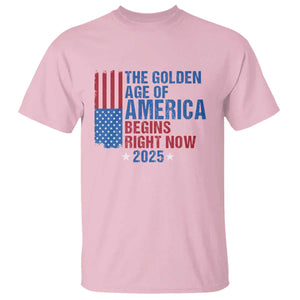 Trump 2025 T Shirt The Golden Age Of America Begins Right Now TS09 Light Pink Print Your Wear