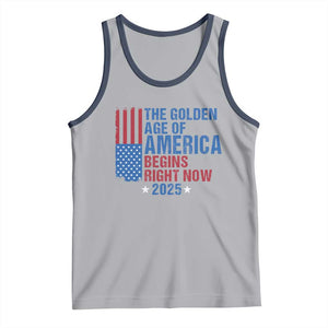 Trump 2025 Tank Top The Golden Age Of America Begins Right Now TS09 Athletic Heather Navy Print Your Wear