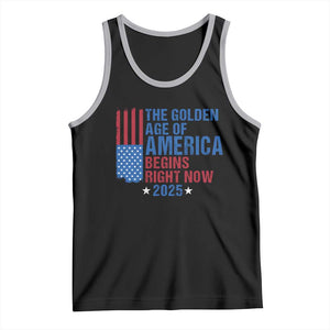 Trump 2025 Tank Top The Golden Age Of America Begins Right Now TS09 Black Athletic Heather Print Your Wear