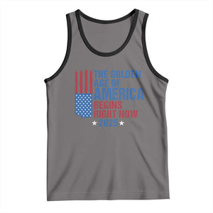 Trump 2025 Tank Top The Golden Age Of America Begins Right Now TS09 Deep Heather Black Print Your Wear