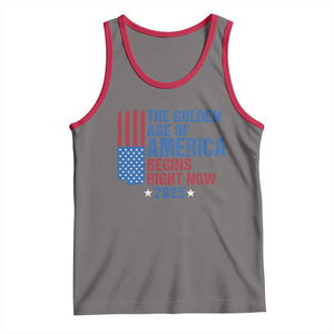 Trump 2025 Tank Top The Golden Age Of America Begins Right Now TS09 Deep Heather Red Print Your Wear