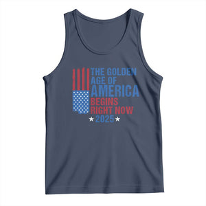 Trump 2025 Tank Top The Golden Age Of America Begins Right Now TS09 Navy Print Your Wear